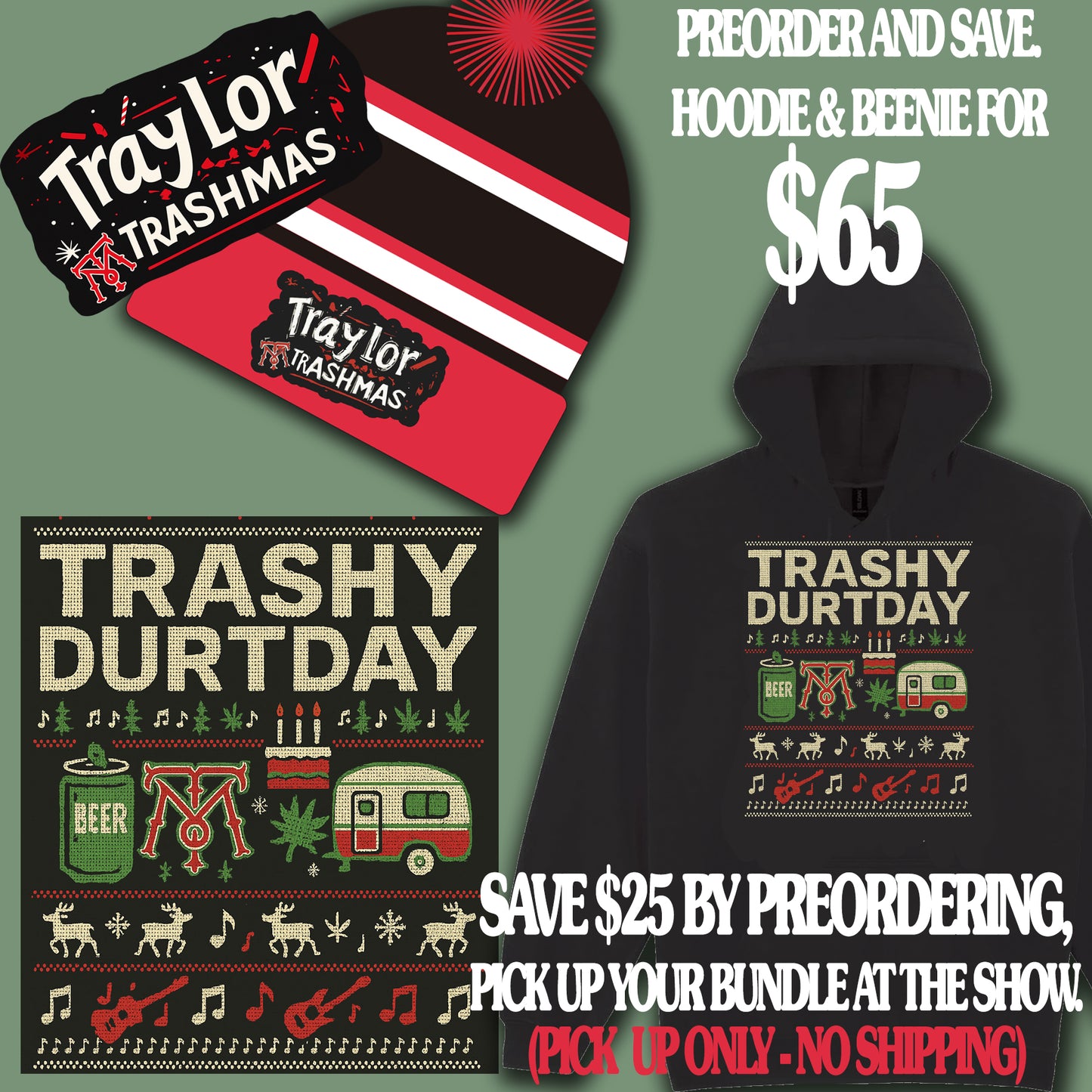 Beenie and Hoodie Preorder Bundle - PICK UP AT SHOW ONLY, NO SHIPPING.